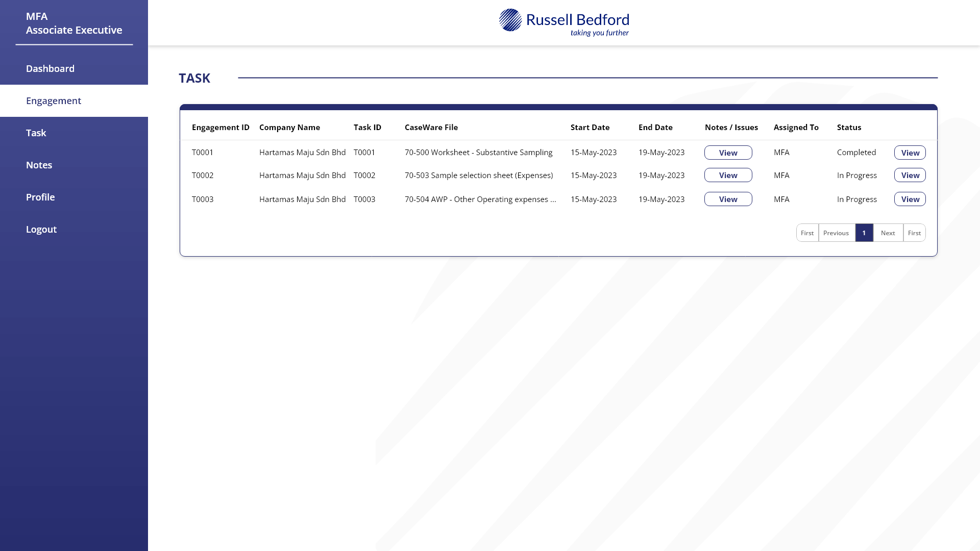 12. Task Page - Member (Audit Assistant)