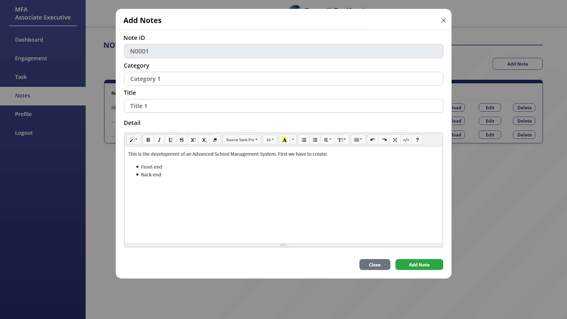 21. Notes Page - Member (Audit Assistant)